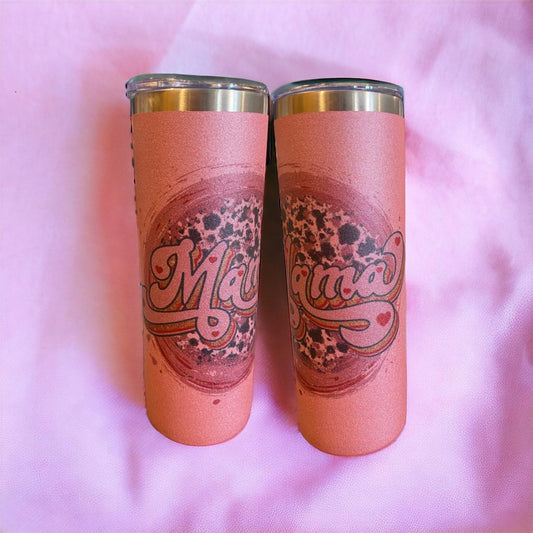 Tumbler 20oz rose avec paillettes mama