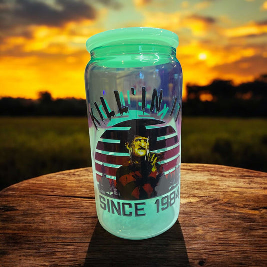 verre en vitre turquoise 16 oz kill in it scince 1984