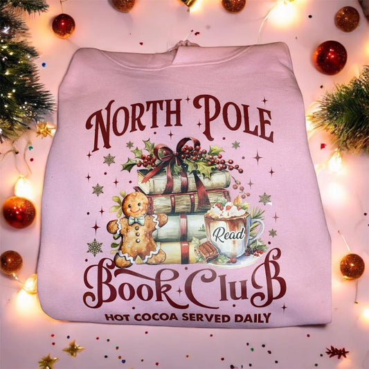 hoodie rose pâle north pole book club