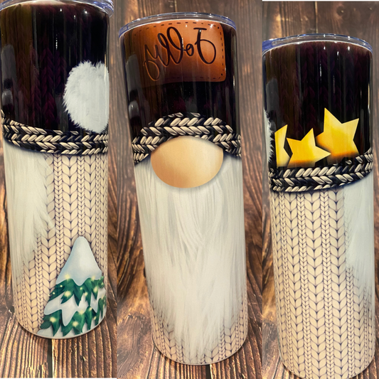 Gnomes tricot blanc tumbler 20oz